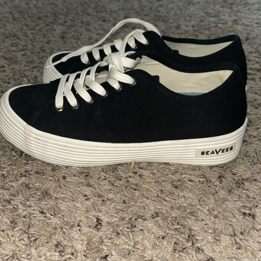 SEAVEES -Monterey Sneaker Platform in Black size 6 - Picture 7 of 12